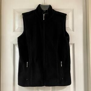 Karen Scott Sport Black Pockets Zipper Fleece Vest Size Small